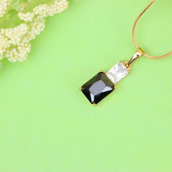 "Classic Black Pendant in Gold Plated Finish – Timeless Everyday Charm, XPPT1806 - Picture 3 of 13